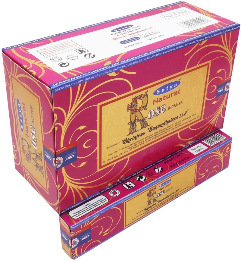 Taschen Satya "Nag Champa" Rose Natural Incense Sticks, 15 g 15 g/Pack, 12 Packs/Box Price is for The Box - Image 1